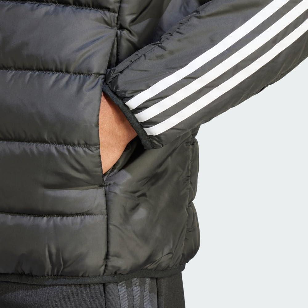 imageadidas Mens Essentials 3Stripes Light Down JacketBlack