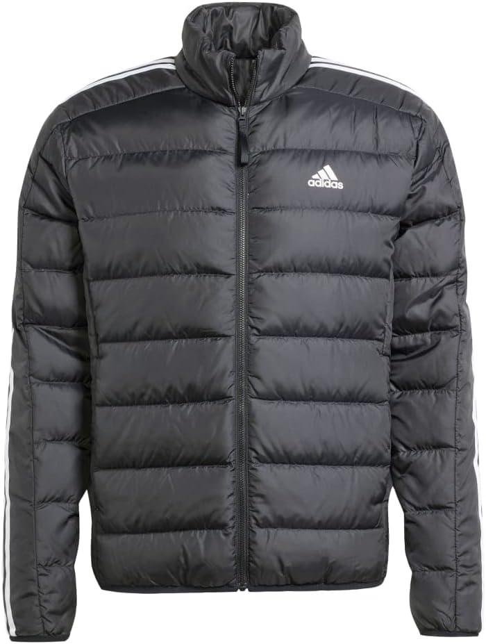 imageadidas Mens Essentials 3Stripes Light Down JacketBlack