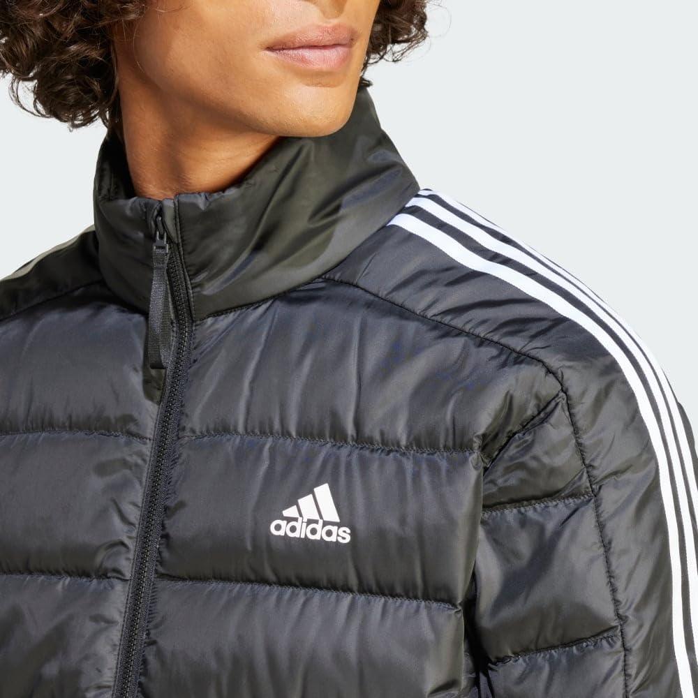 imageadidas Mens Essentials 3Stripes Light Down JacketBlack