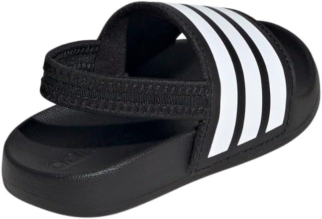 imageadidas UnisexChild Adilette Estrap Slide SandalBlackWhiteBlack