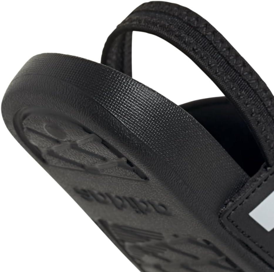 imageadidas UnisexChild Adilette Estrap Slide SandalBlackWhiteBlack