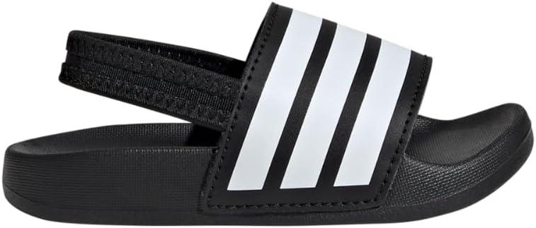 imageadidas UnisexChild Adilette Estrap Slide SandalBlackWhiteBlack