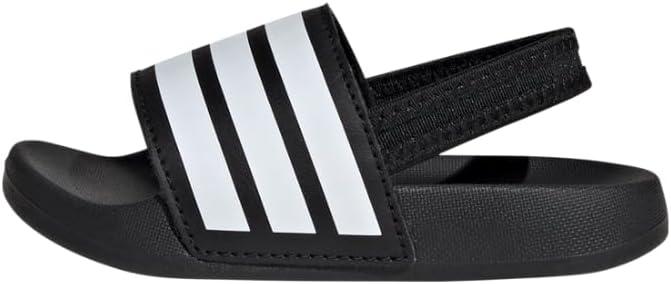 imageadidas UnisexChild Adilette Estrap Slide SandalBlackWhiteBlack