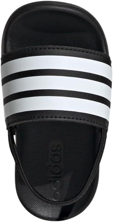 imageadidas UnisexChild Adilette Estrap Slide SandalBlackWhiteBlack
