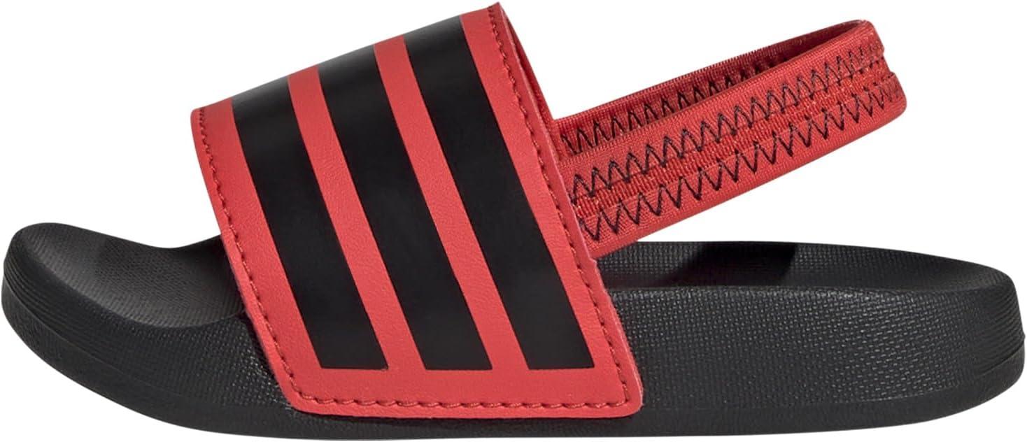 imageadidas UnisexChild Adilette Estrap Slide SandalBright RedBlackBlack