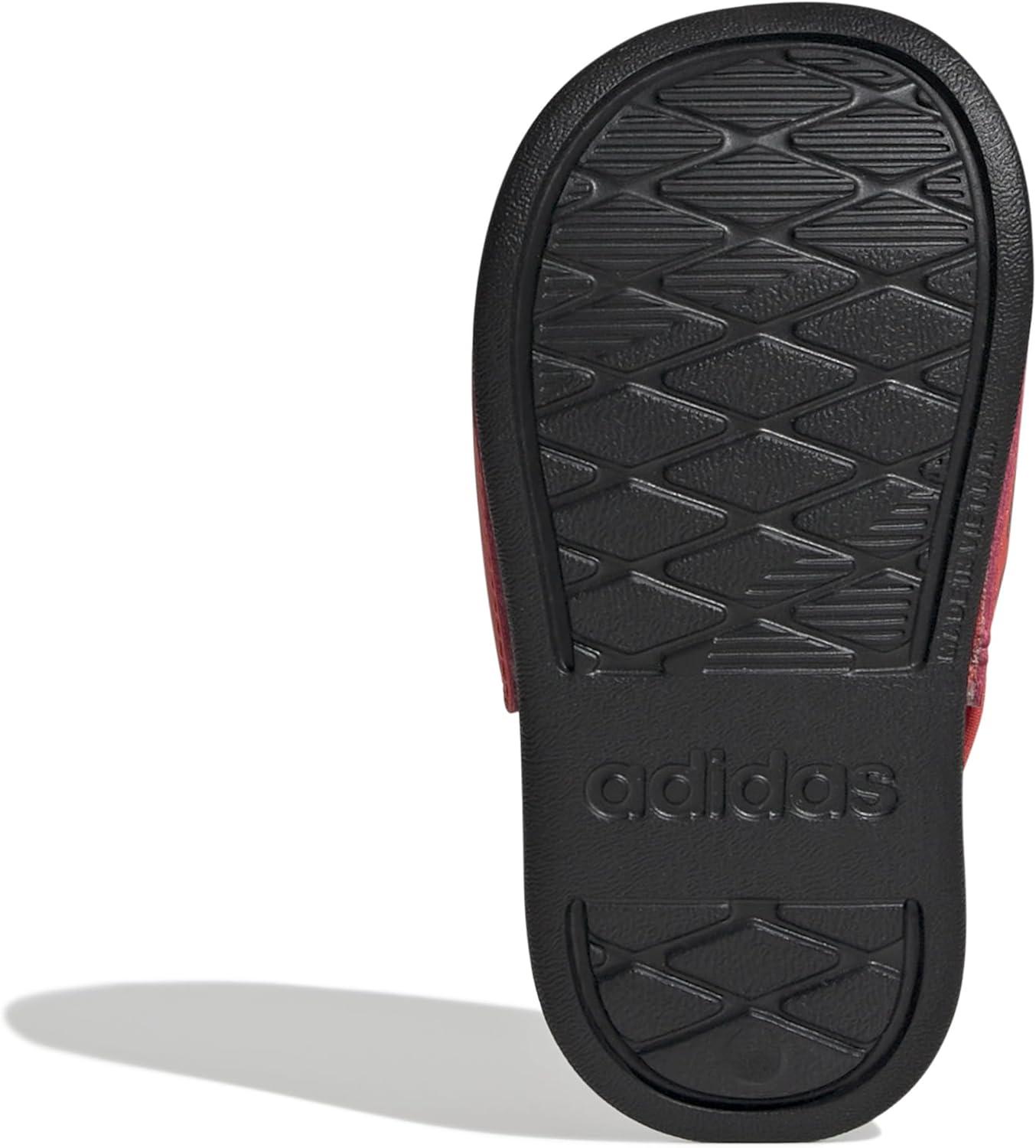 imageadidas UnisexChild Adilette Estrap Slide SandalBright RedBlackBlack