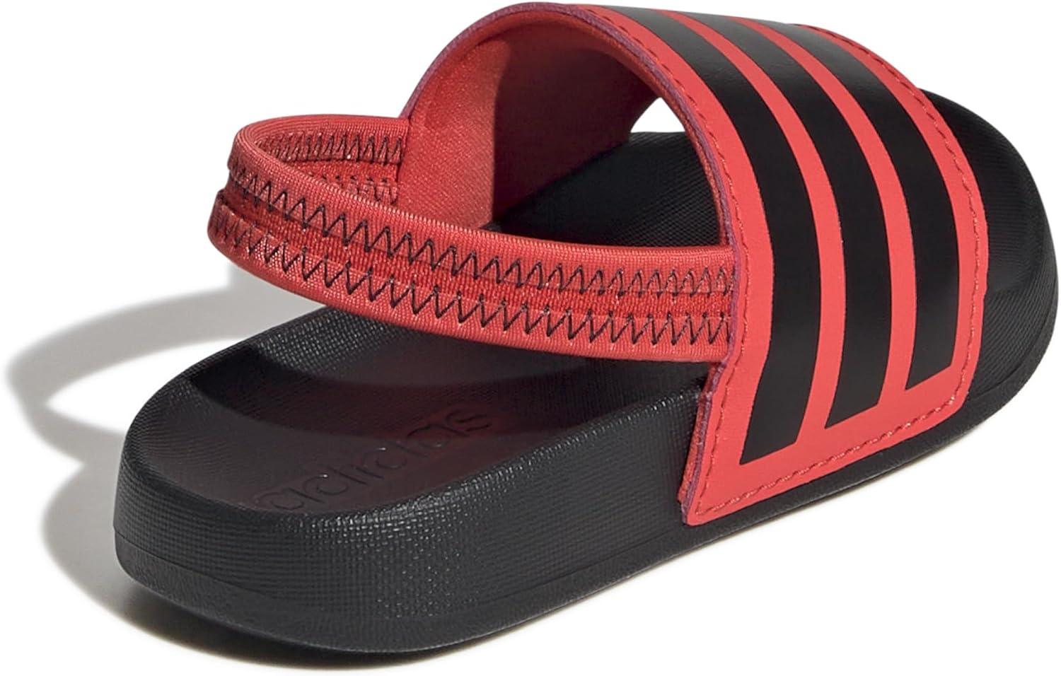 imageadidas UnisexChild Adilette Estrap Slide SandalBright RedBlackBlack
