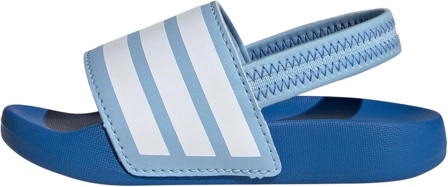 imageadidas UnisexChild Adilette Estrap Slide SandalClear SkyWhiteBright Royal