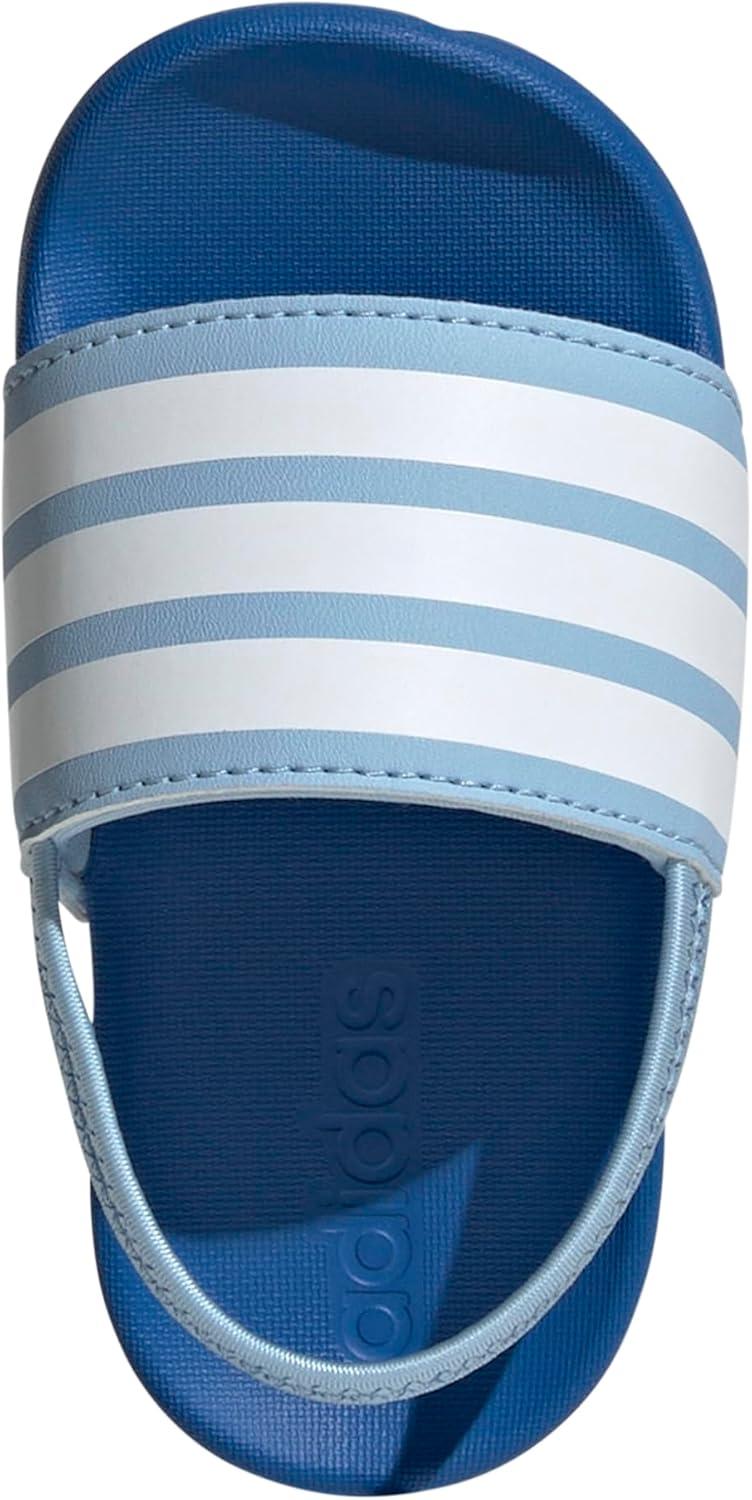imageadidas UnisexChild Adilette Estrap Slide SandalClear SkyWhiteBright Royal