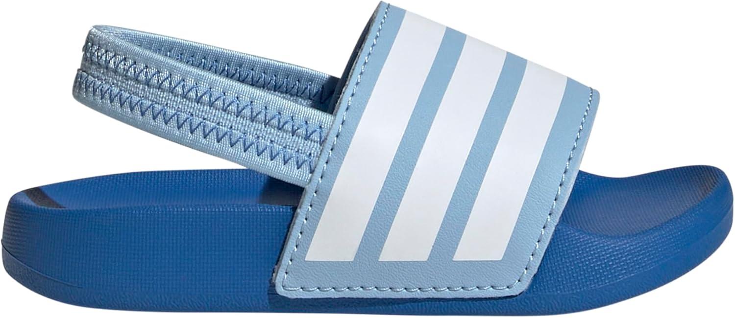 imageadidas UnisexChild Adilette Estrap Slide SandalClear SkyWhiteBright Royal