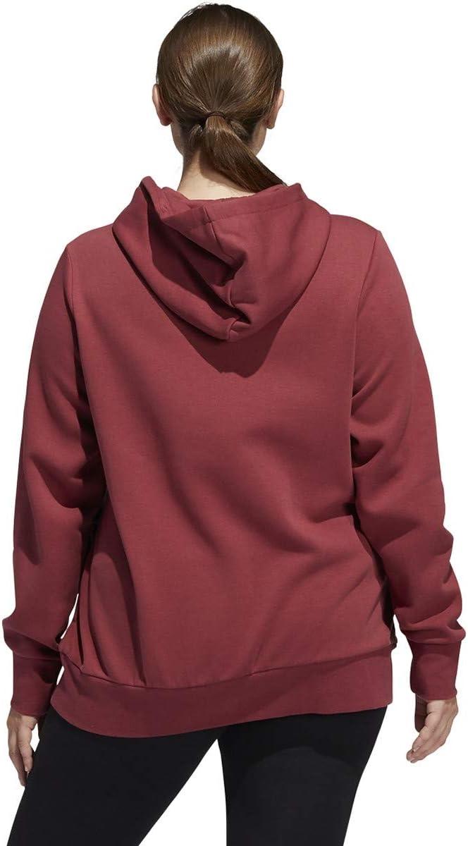 imageadidas Womens Essentials Linear Fleece HoodieLegacy RedWhite