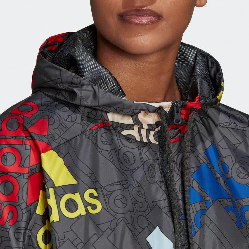 imageadidas Womens Essentials MultiColored Logo WindbreakerCarbonMulticolorWhite