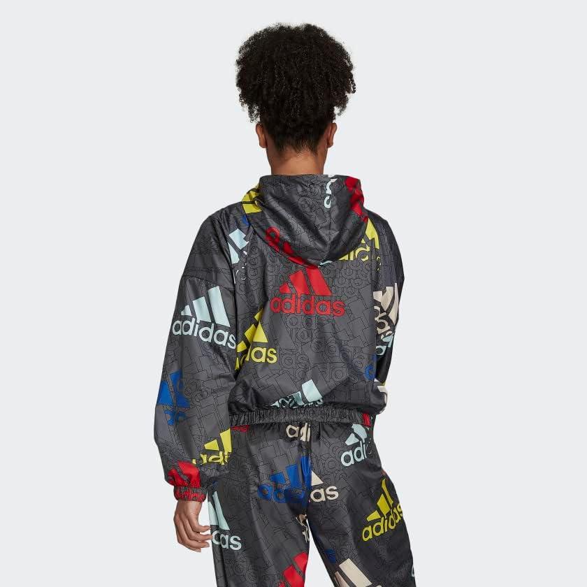 imageadidas Womens Essentials MultiColored Logo WindbreakerCarbonMulticolorWhite