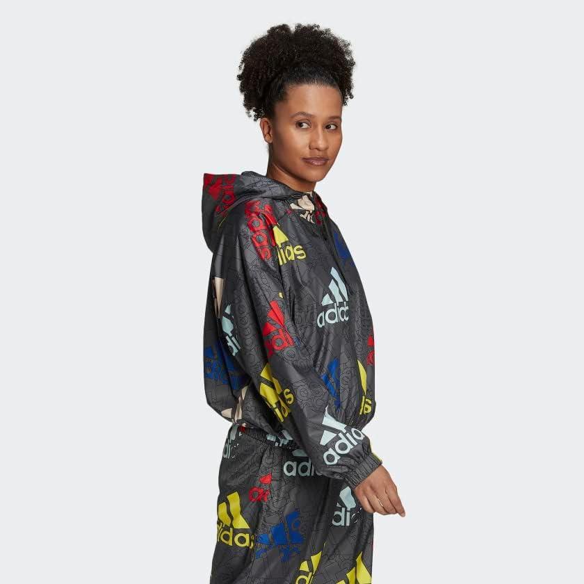 imageadidas Womens Essentials MultiColored Logo WindbreakerCarbonMulticolorWhite