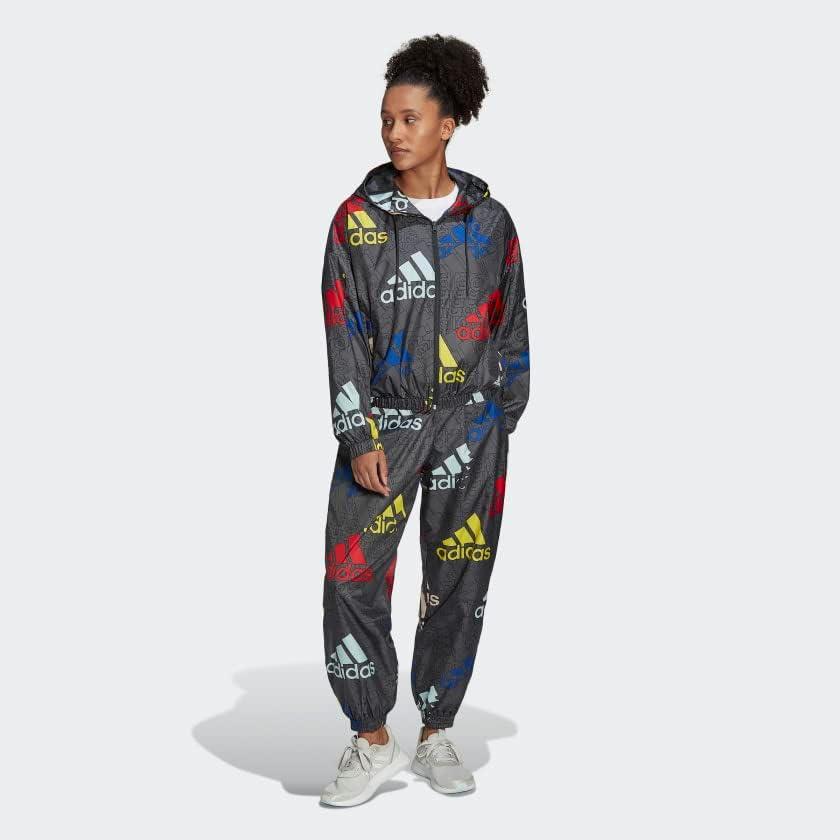 imageadidas Womens Essentials MultiColored Logo WindbreakerCarbonMulticolorWhite
