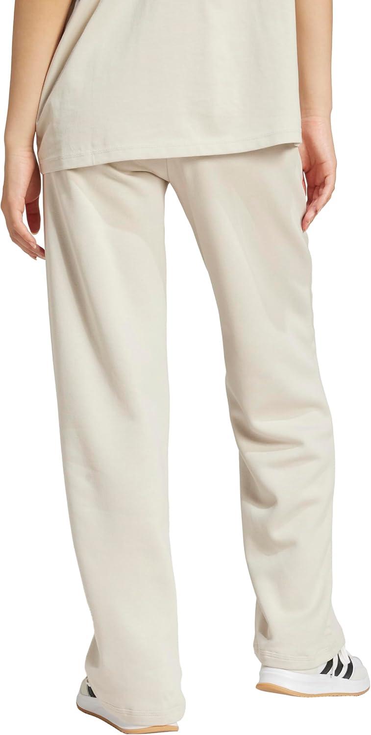 imageadidas Womens Essentials Small Logo Feelcozy Open Hem PantsWonder AluminaWhite