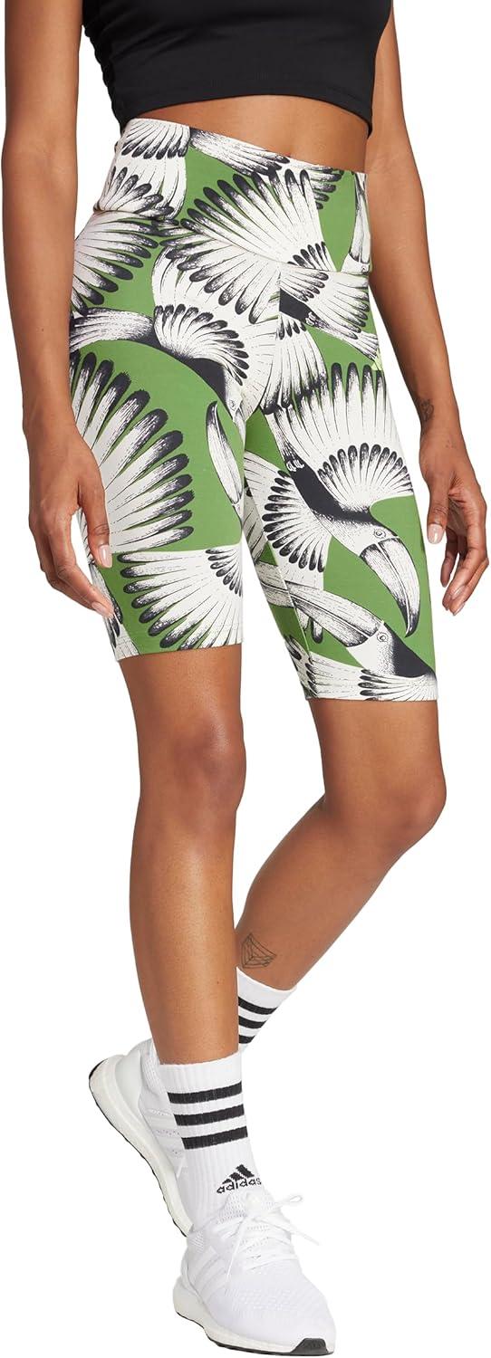 imageadidas Womens Farm Bike ShortsCream WhiteCrew GreenBlack