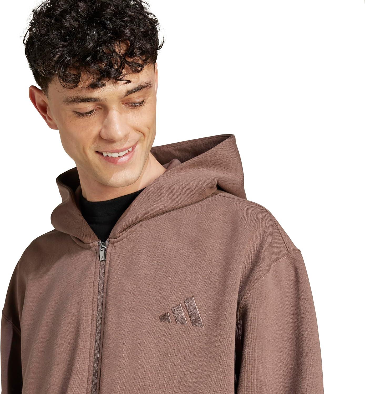 imageadidas mens All Szn Fleece Fullzip HoodieEarth Strata