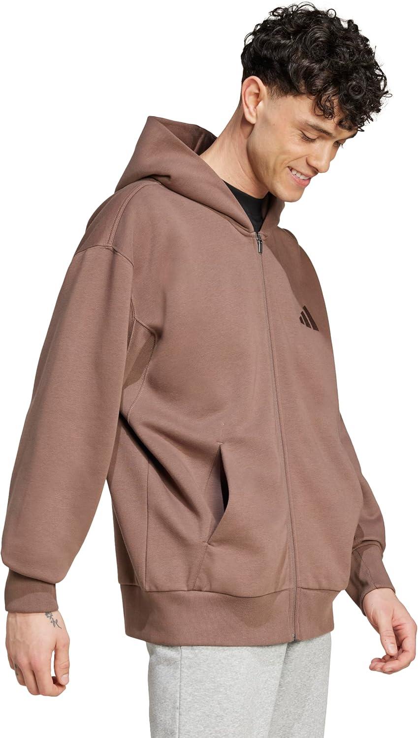 imageadidas mens All Szn Fleece Fullzip HoodieEarth Strata
