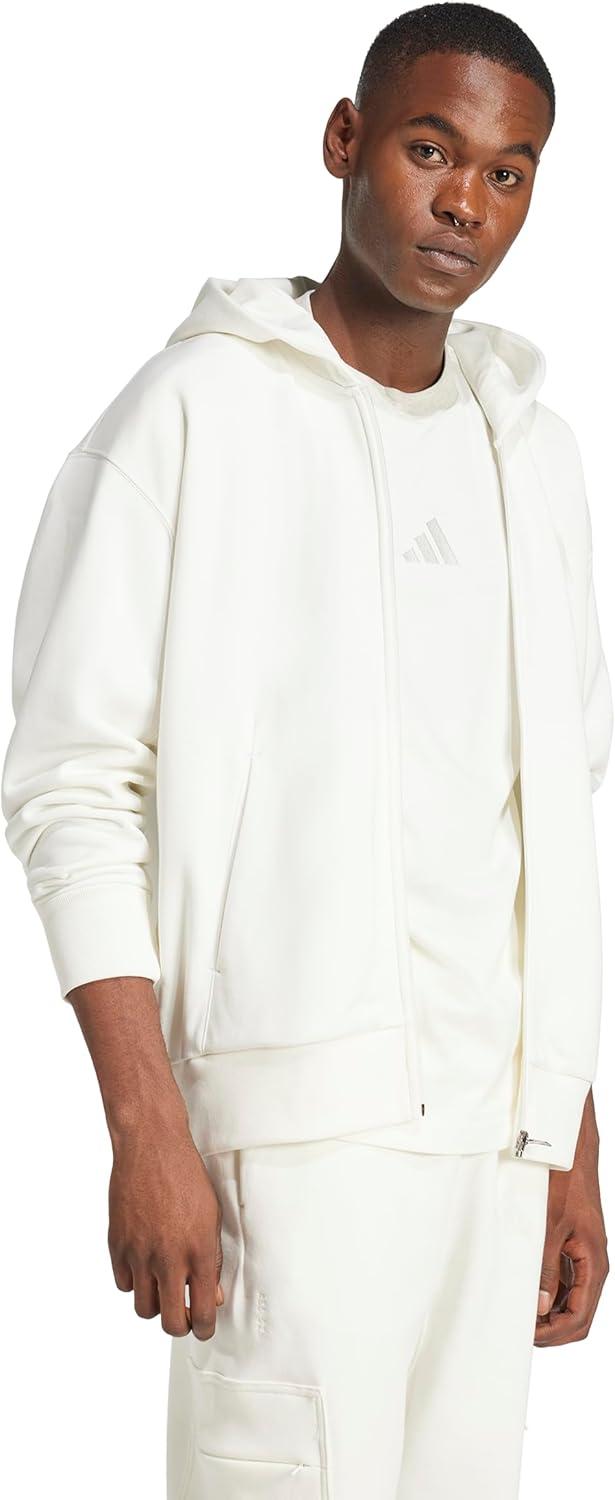 imageadidas mens All Szn Fleece Fullzip HoodieOffwhite