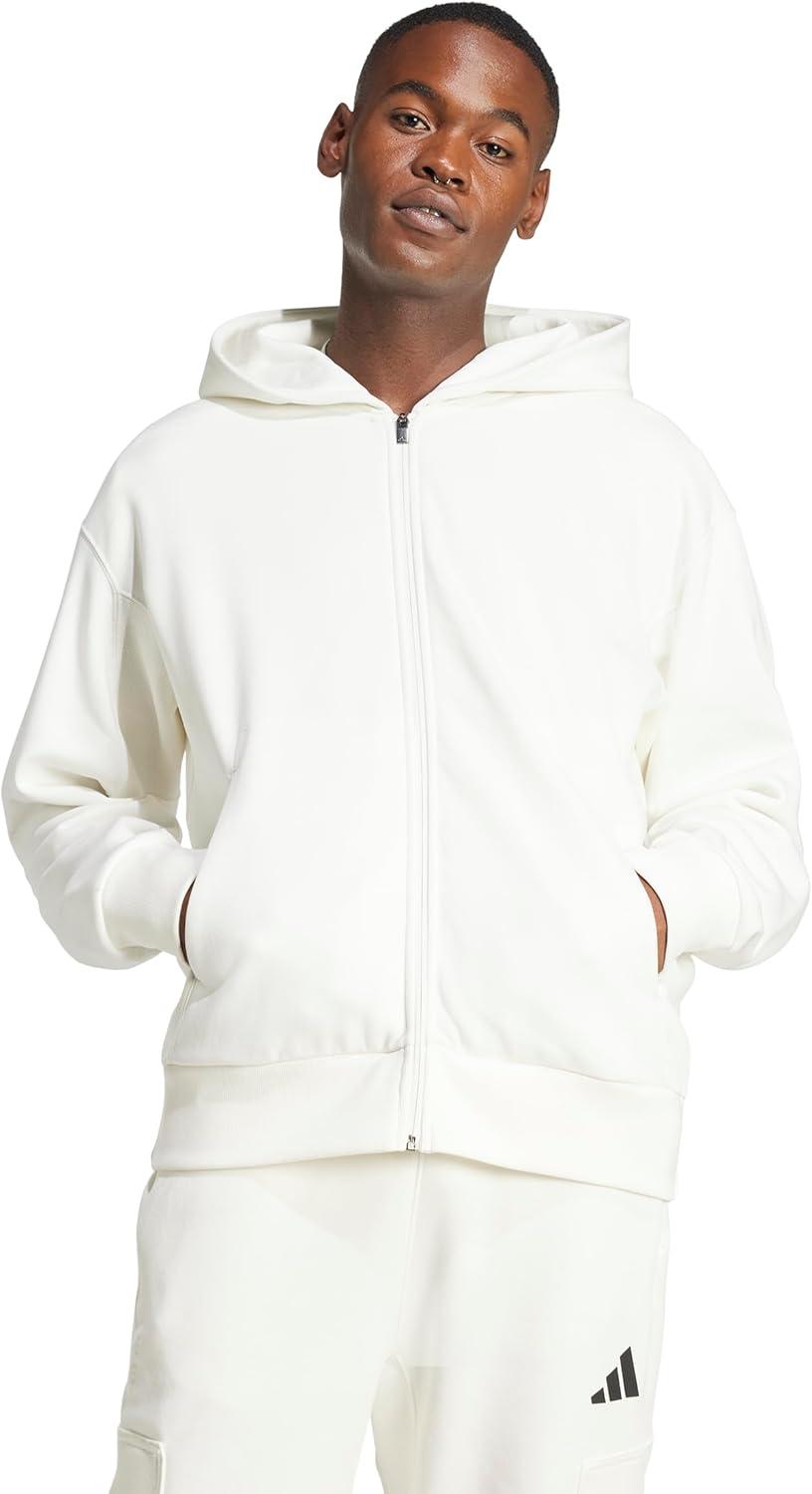 imageadidas mens All Szn Fleece Fullzip HoodieOffwhite