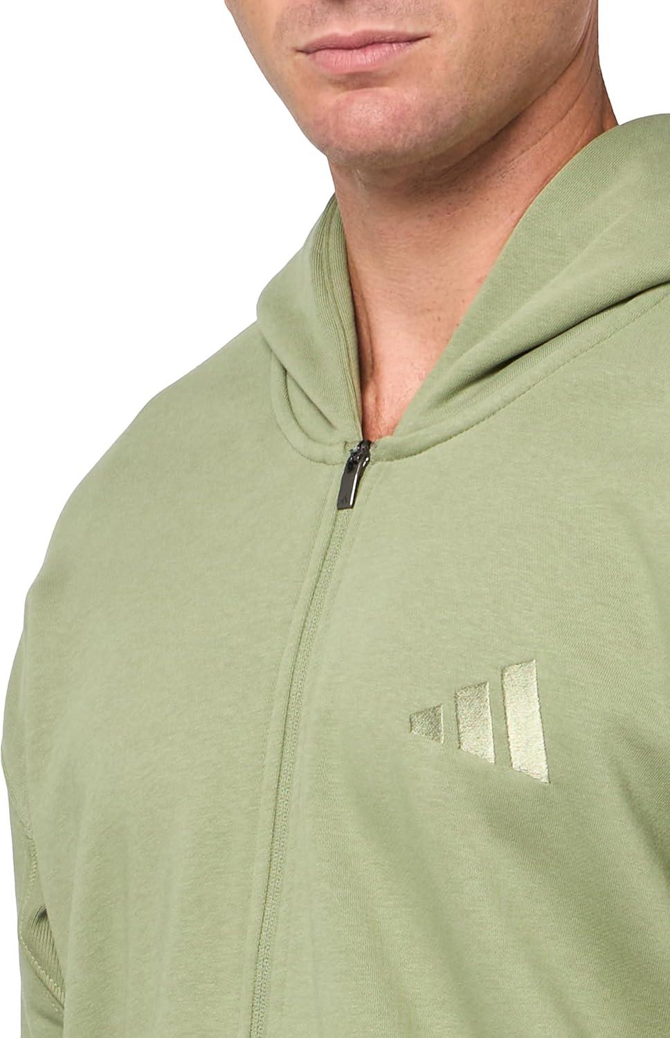 imageadidas mens All Szn Fleece Fullzip HoodieTent Green