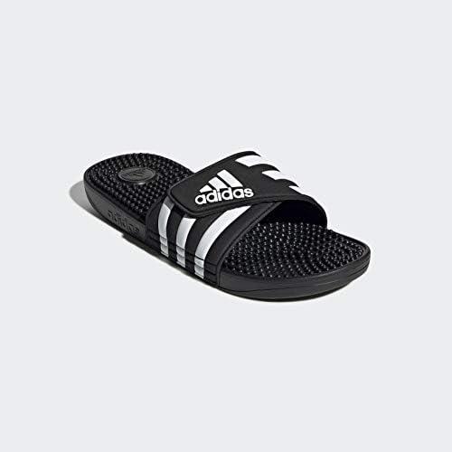 imageadidas unisexadult Adissage SlidesSandalBlackWhiteBlack