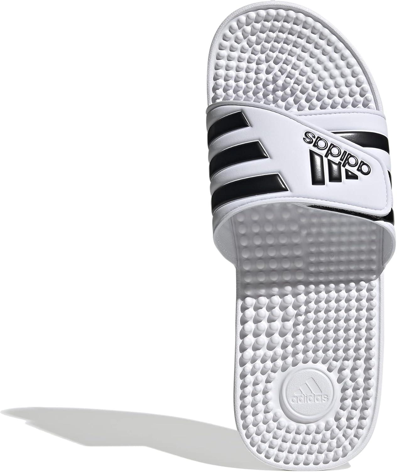 imageadidas unisexadult Adissage SlidesSandalWhiteCore BlackWhite