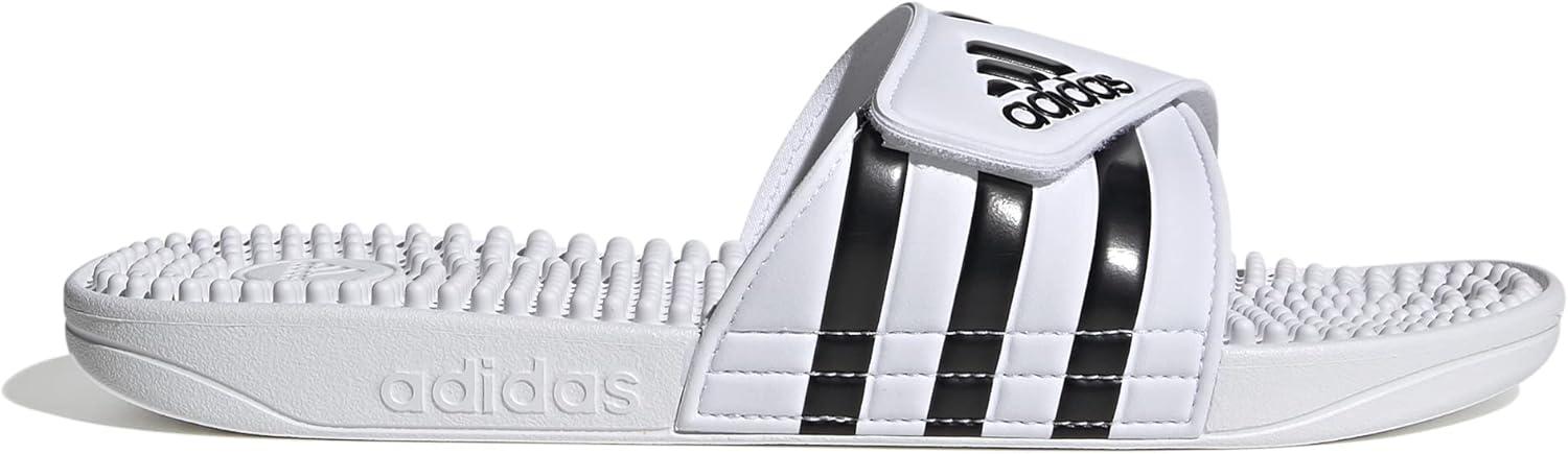 imageadidas unisexadult Adissage SlidesSandalWhiteCore BlackWhite