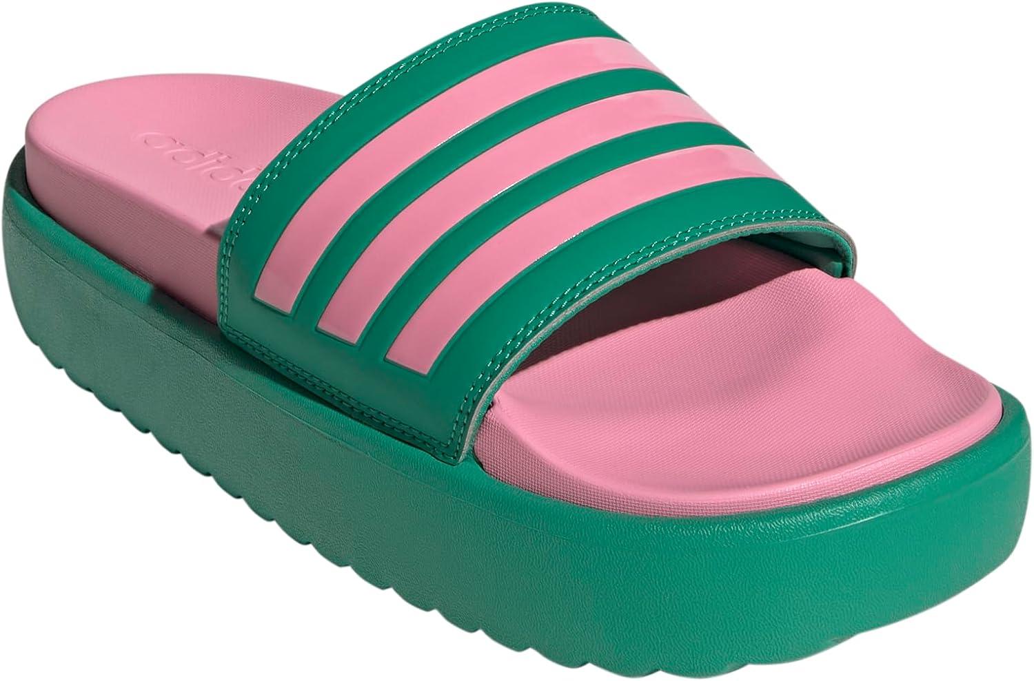 imageadidas womens Adilette PlatformCourt GreenBliss PinkBliss Pink
