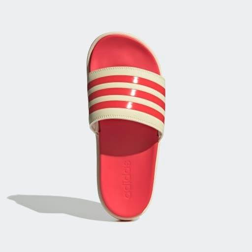 imageadidas womens Adilette PlatformWarm VanillaSemi Lucid RedSemi Lucid Red