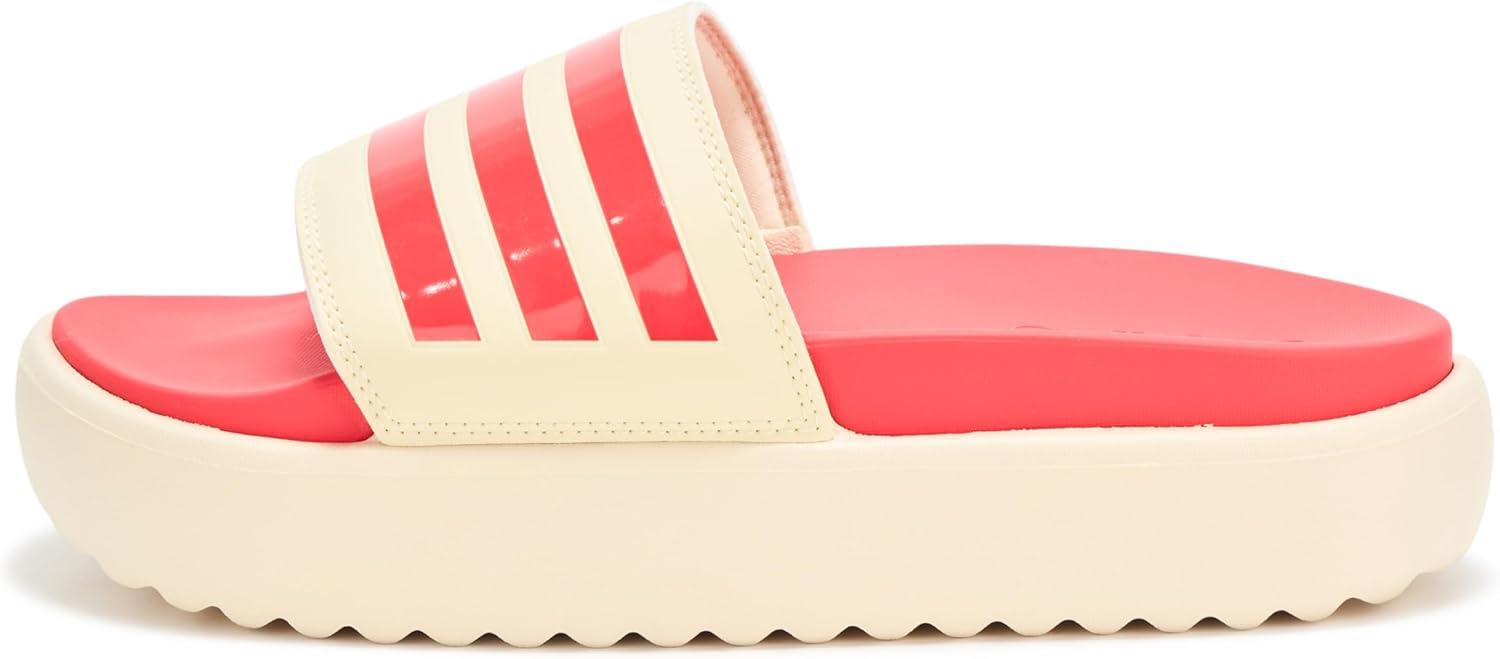 imageadidas womens Adilette PlatformWarm VanillaSemi Lucid RedSemi Lucid Red
