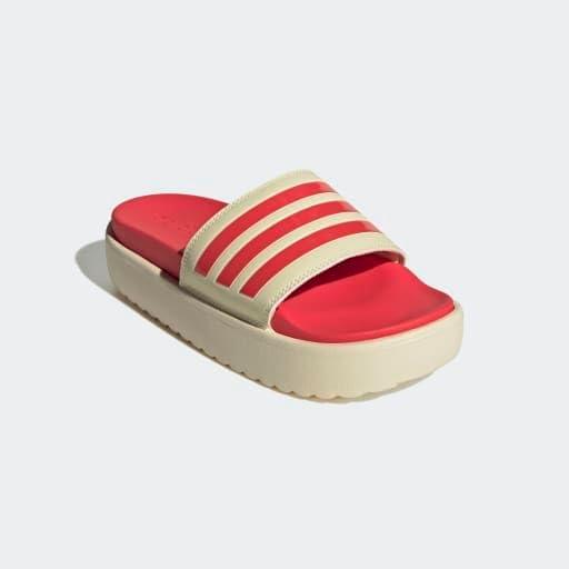 imageadidas womens Adilette PlatformWarm VanillaSemi Lucid RedSemi Lucid Red