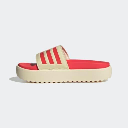 imageadidas womens Adilette PlatformWarm VanillaSemi Lucid RedSemi Lucid Red