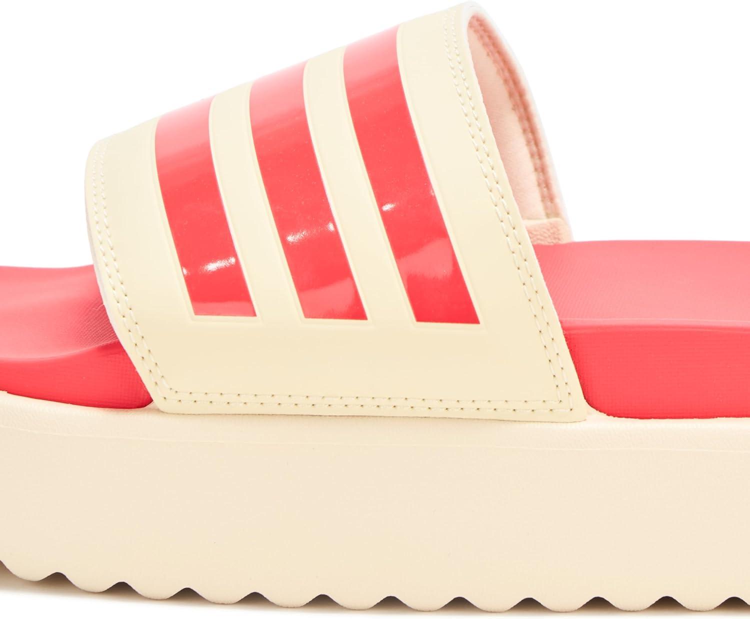imageadidas womens Adilette PlatformWarm VanillaSemi Lucid RedSemi Lucid Red