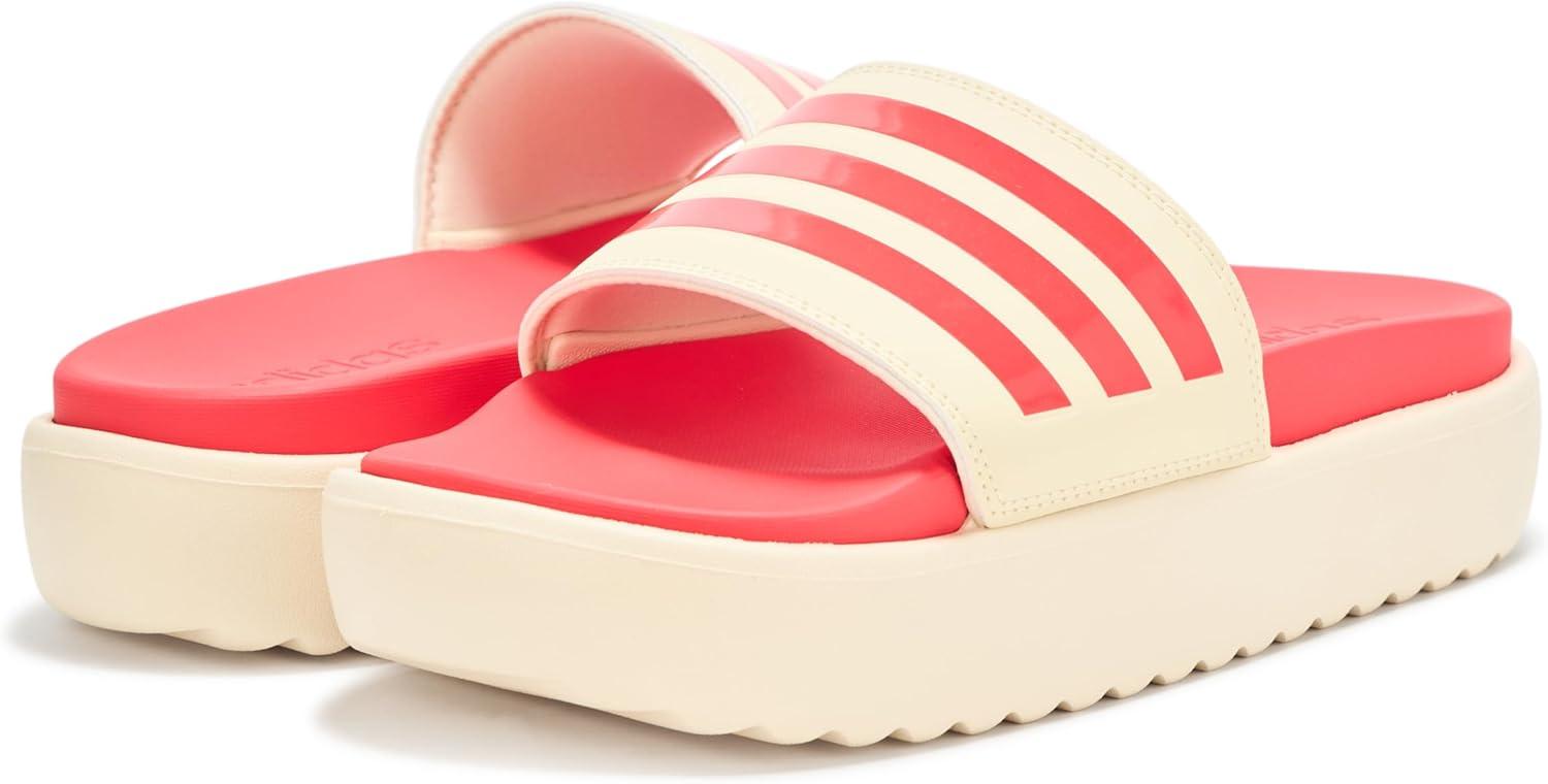 imageadidas womens Adilette PlatformWarm VanillaSemi Lucid RedSemi Lucid Red