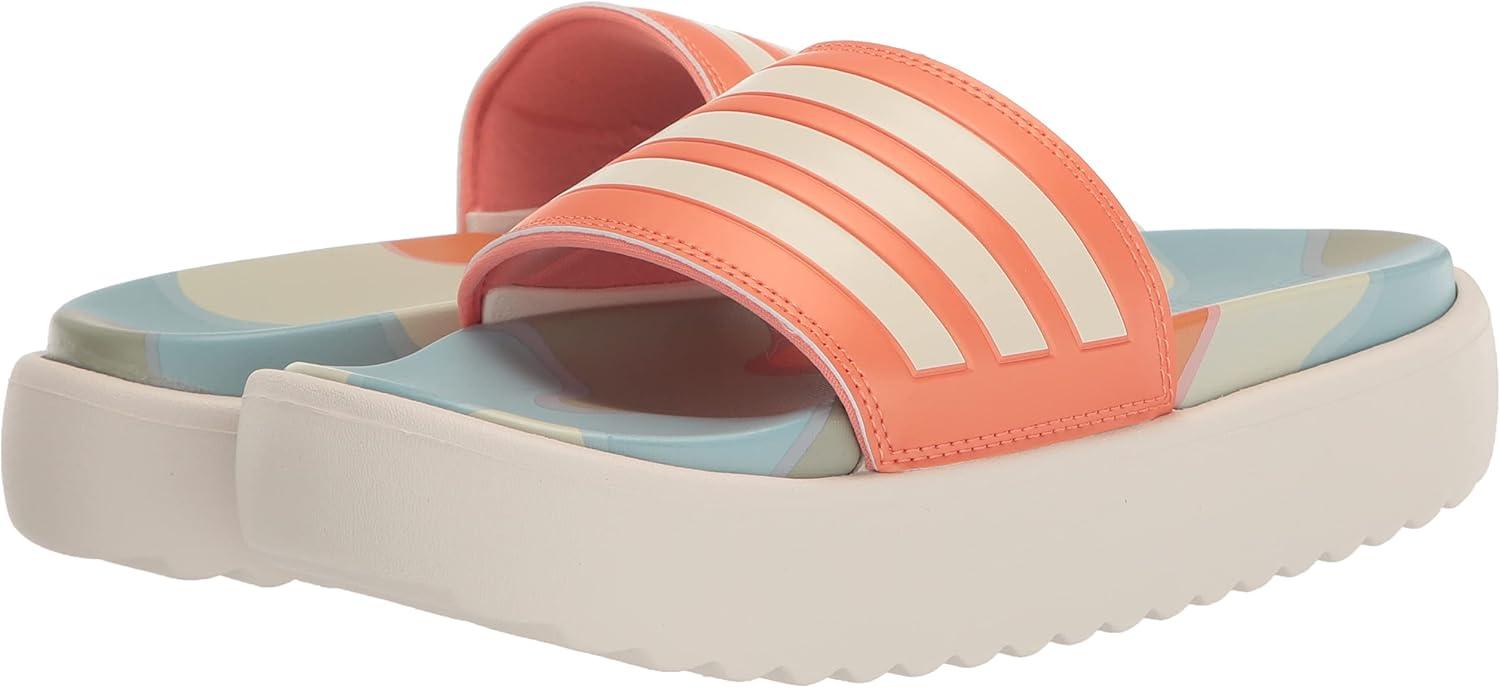 imageadidas womens Adilette PlatformWhiteWhiteSemi Coral