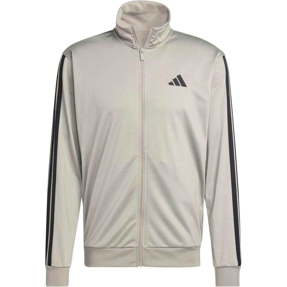 imageadidas Mens 3Stripes Tricot Track TopSilver Pebble