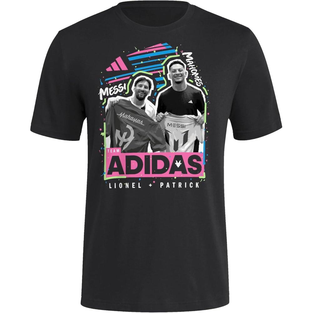 imageadidas Mens Messi X Mahomes Jersey Swap TShirtBlackMessi X Mahomes