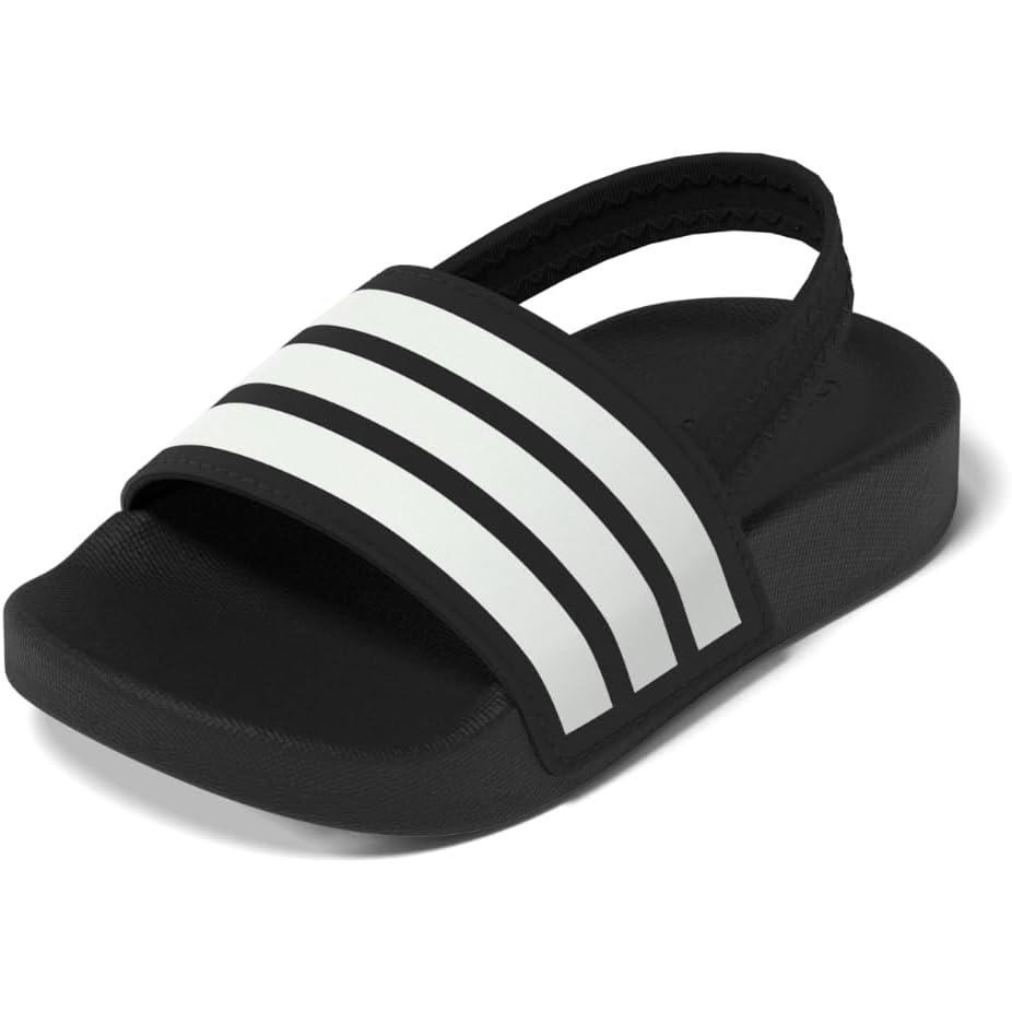 imageadidas UnisexChild Adilette Estrap Slide SandalBlackWhiteBlack