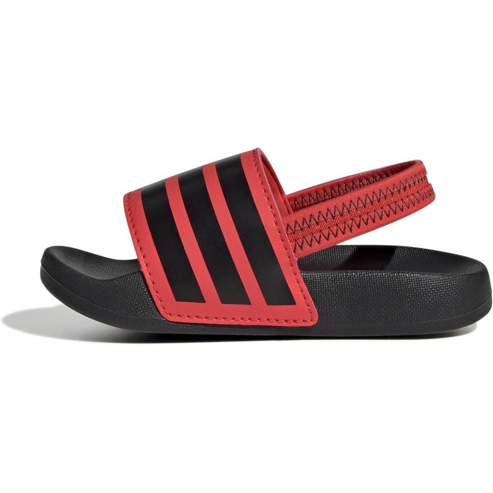 imageadidas UnisexChild Adilette Estrap Slide SandalBright RedBlackBlack