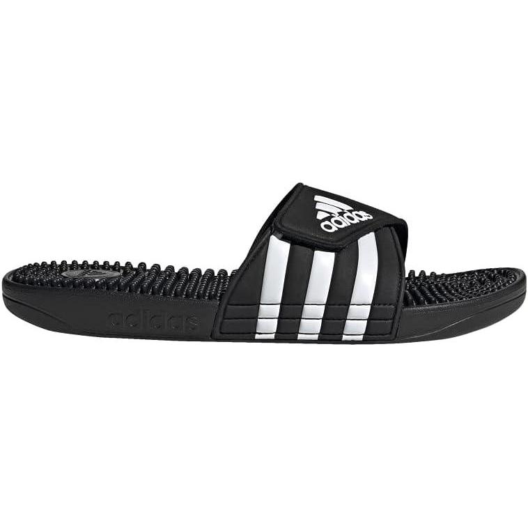 imageadidas unisexadult Adissage SlidesSandalBlackWhiteBlack