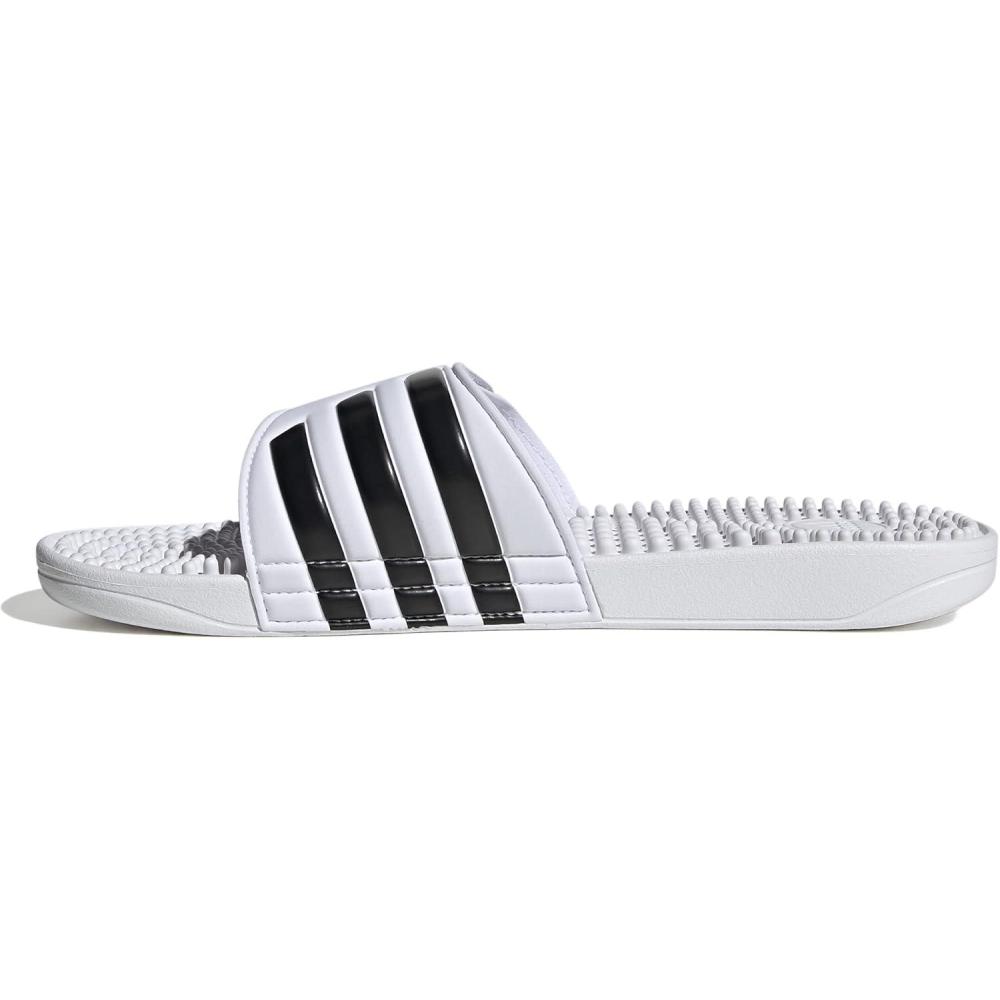 imageadidas unisexadult Adissage SlidesSandalWhiteCore BlackWhite