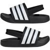 imageadidas UnisexChild Adilette Estrap Slide SandalBlackWhiteBlack