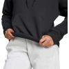 imageadidas Womens Essentials Linear Fleece HoodieBlackWhite