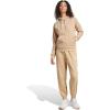 imageadidas Womens Essentials Linear Fleece HoodieWarm SandstoneWhite