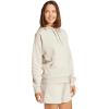 imageadidas Womens Essentials Linear Fleece HoodieWonder AluminaWhite