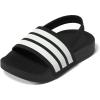 imageadidas UnisexChild Adilette Estrap Slide SandalBlackWhiteBlack