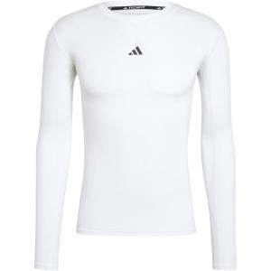 imageadidas Mens Techfit Compression Long Sleeve Training TShirtWhite
