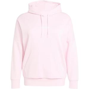 imageadidas Womens Essentials Linear Fleece HoodieClear PinkWhite